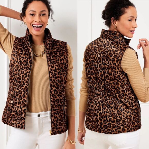 Talbots Jackets & Blazers - NWT! Talbots Reversible Quilted Vest - Leopard Print/Black | Size 1X